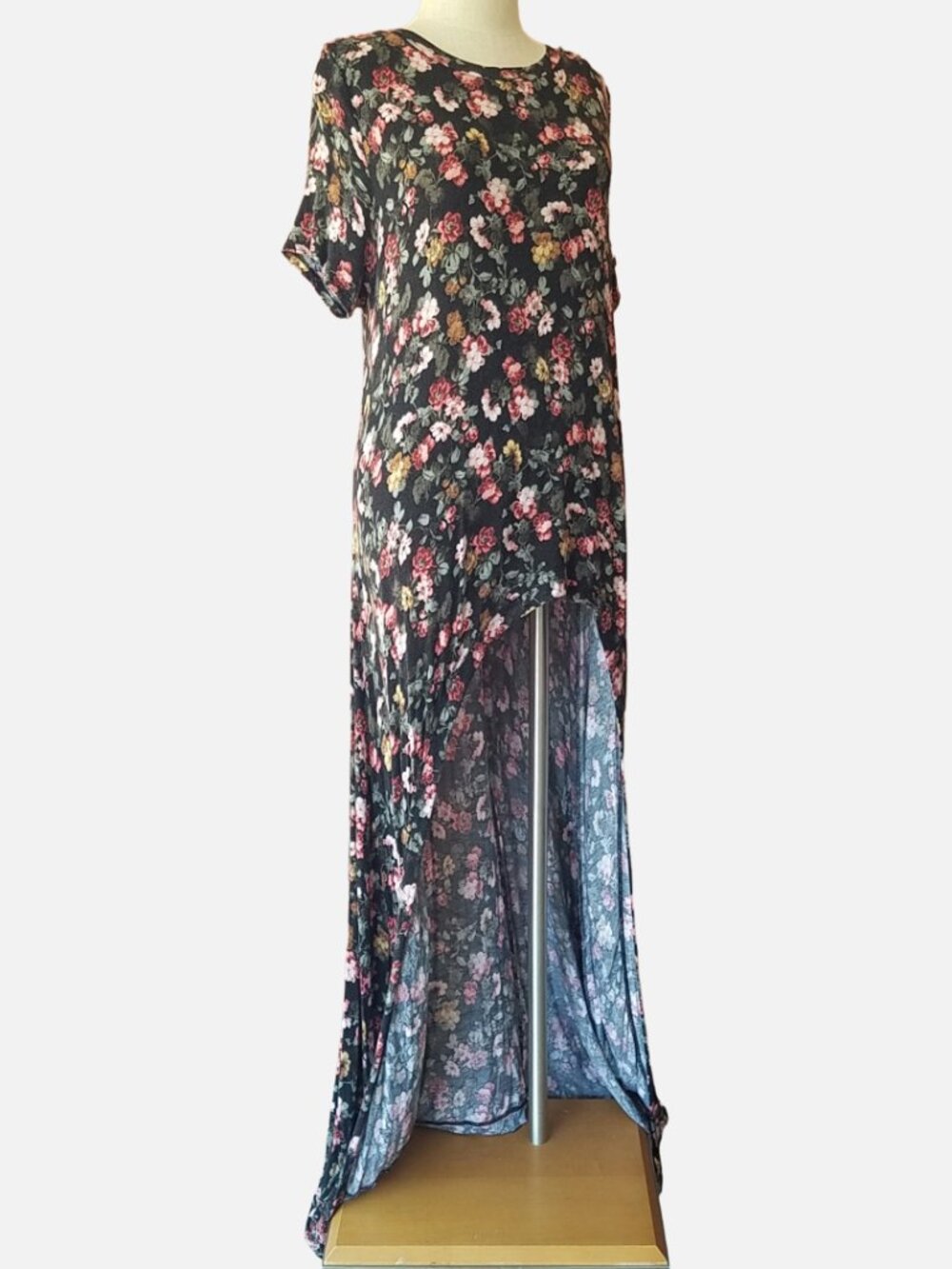 Annabelle Boho Floral Tops Casual Hight Split Short Sleeve Maxi Dress – 2X